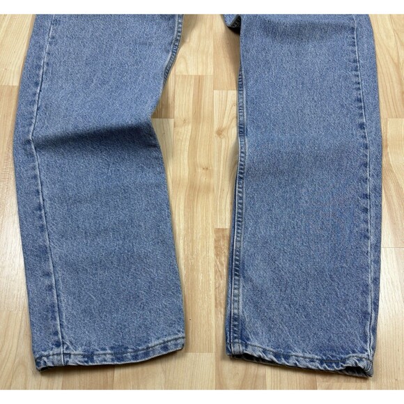 Vintage 90s Y2K Carhartt Blue Jeans / Leather Patch / Size 34 x 32 - Picture 6 of 9